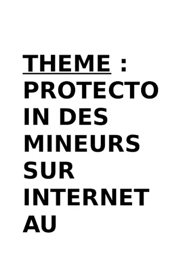 La protection des mineurs en ligne entre cadre juridique existant et défis d'application au Cameroun